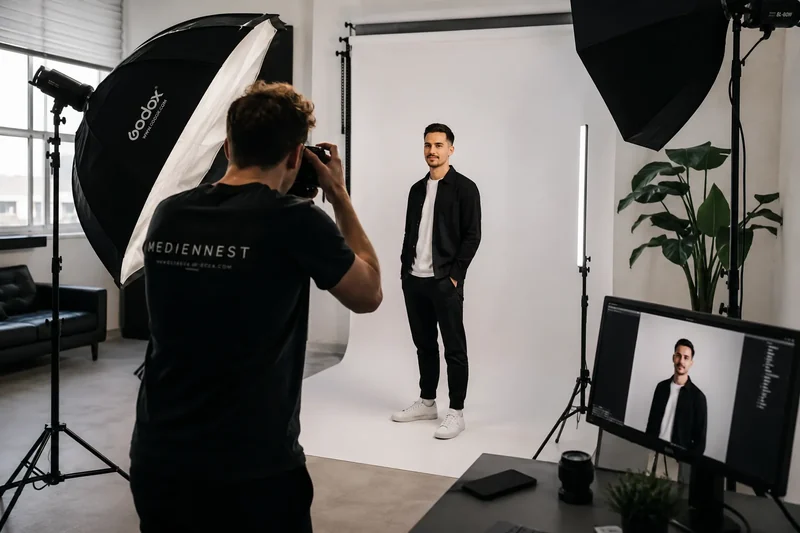 Fotoshooting im Mediennest-Studio